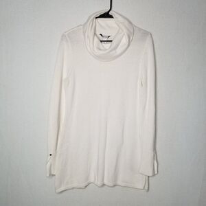 White House Black Market Cream Sweater Cowl Neck Women's Large